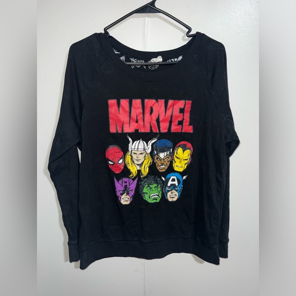 Marvel Other - Vintage Marvel Avengers "Hero Face" Black Long Sleeve Shirt Adult Size XXL